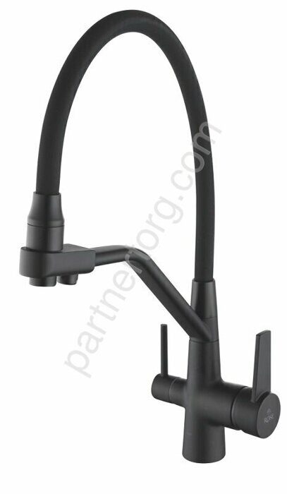 Rose R558H смеситель для кухни с гибким изливом под фильтр, черный