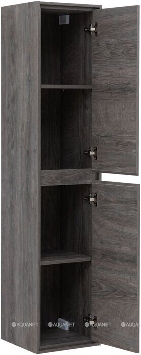 Милан 35 шкаф-пенал дуб рошелье для ванной комнаты Aquanet