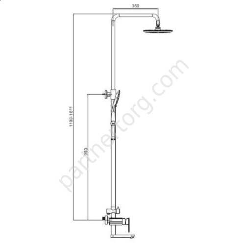 Furai Gappo G2419-8 душевая стойка с верхним душем белый хром