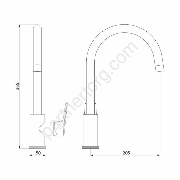 Смеситель для кухни двухцветный черный 790720000 Origin Balance