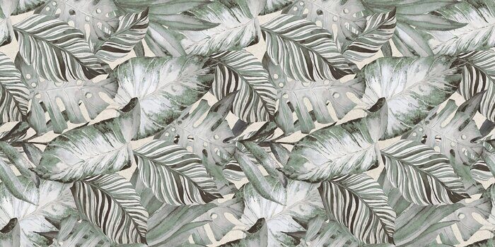 Tropical зеленый керамогранит матовый с рисунком Global Tile 120х60см