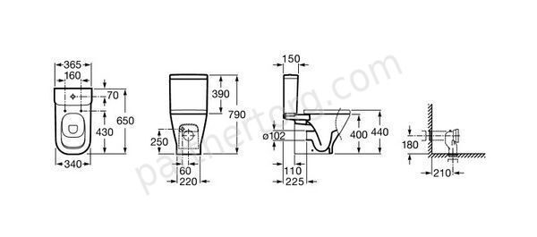 The Gap Roca унитаз-компакт напольный горизонтальный выпуск 342477000 с бачком 342477000
