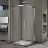 Veconi RV29-80K-01-19C3 душевой угол 80х80x190 см, дверь раздвижная, профиль хром