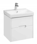 Оливия 55 см тумба подвесная белая матовая для ванной комнаты с раковиной Адриана 55 Aquaton