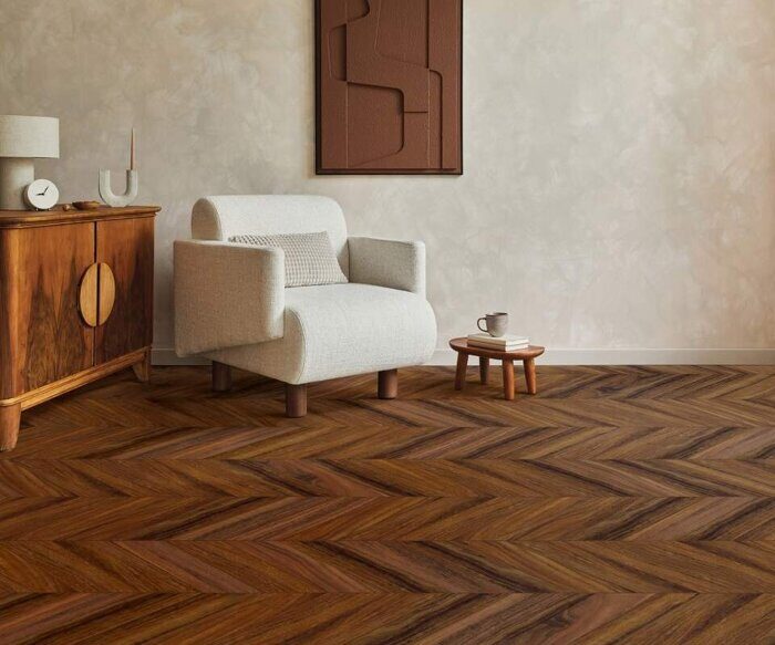 Chevron Oak Walnut Azincourt  8112 замковый SPC ламинат Aberhof