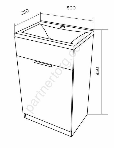 Revo 50Н 1д тумба напольная с раковиной бетон светло-серый
