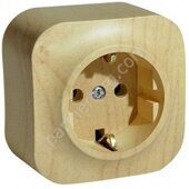 Legrand Quteo cиловая розетка 2К+З 16А 250В, цвет светлое дерево