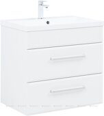 Лукка 75 тумба белая для ванной комнаты с раковиной-столешницей Нота 75 Aquanet