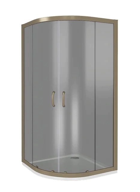 Jazz R-80-B-BR душевой уголок 80 см, стекло бронзовое, профиль золотой