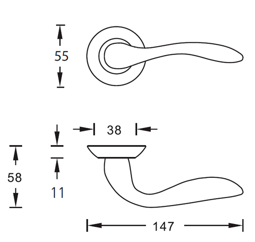 Archie Adamar S010 R ручка дверная фалевая на круглой накладке