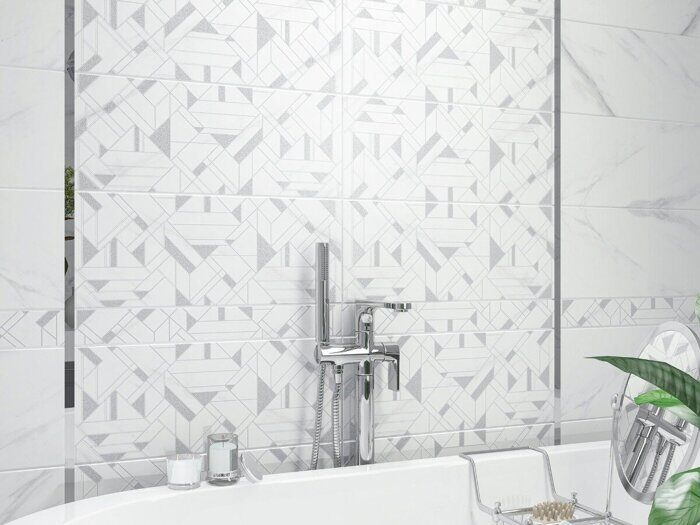 Alpi Carpet декор белый глянцевый sugar-эффект 20х50см Azori