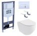 Set Aquatek Европа INS-023/KDI-042  унитаз безободковый с сидением, инсталляция с клавишей  белой
