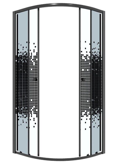 Niagara Eco NG-1003-14BLACK душевое ограждение 80х80см,   раздвижное, черный, стекло  мозаика