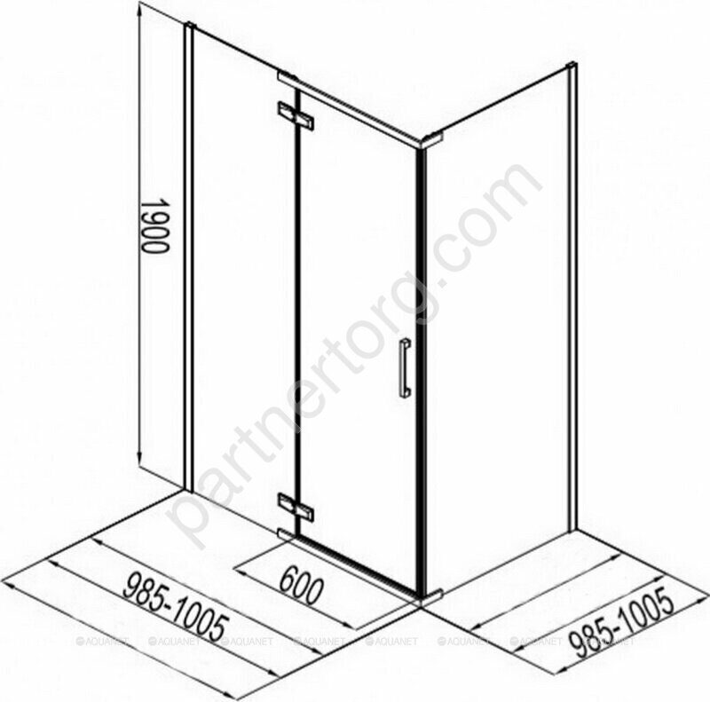 Aquanet Logic C1000 AE32-S-100x100U-CT, душевой уголок квадратный, 100х100 см, прозрачное стекло, профиль хром