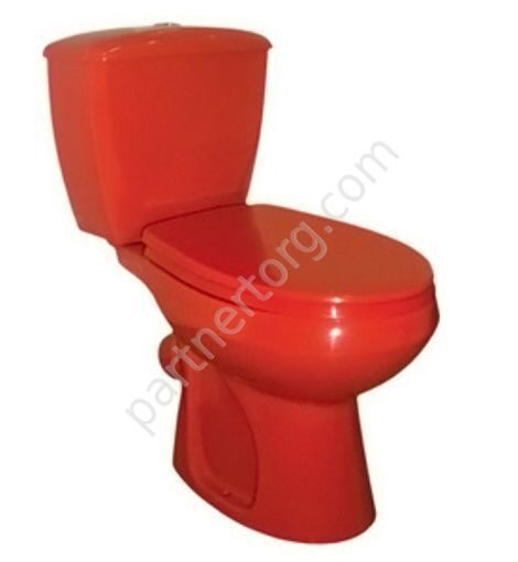 Элисса красный унитаз компакт напольный с сидением Оскольская керамика