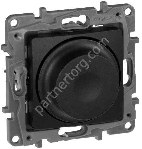 Legrand Etika светорегулятор с поворотной ручкой 300Вт, без нейтрали, цвет антрацит