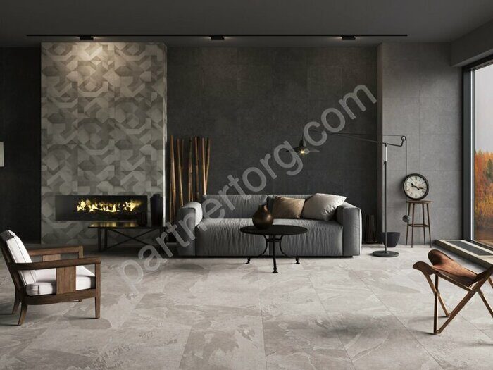 Luna Mix Color LNd01 серый неполированный керамогранит 60х120см Estima