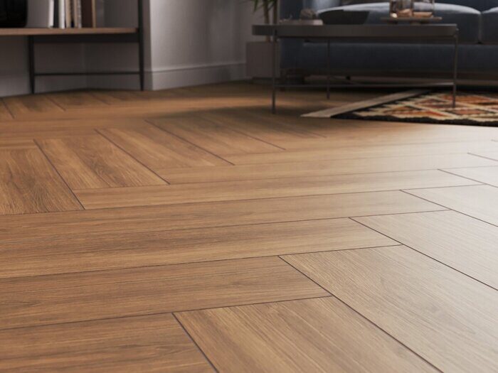 Select Wood светло-коричневый керамогранит матовый рельефный 22x90см Cersanit