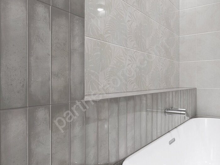 Bricks Gris настенная плитка серая глянцевая 31х63см Azori