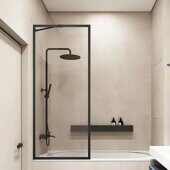 Veconi PL85B-80-01-C7 шторка на ванну 80х150 см, профиль черный