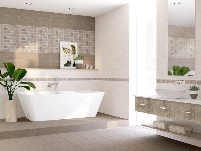 Grazia Mocca Nefertiti декор коричневый матовый 20х40см Azori