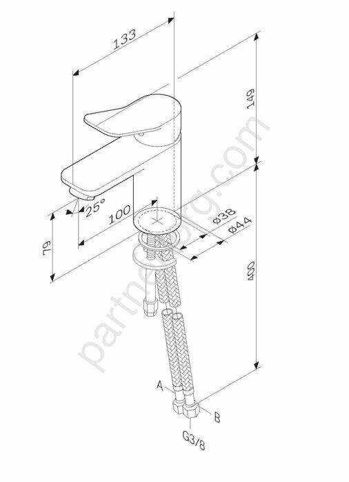 F85A02122 X-Joy, смеситель для умывальника, черный, шт.