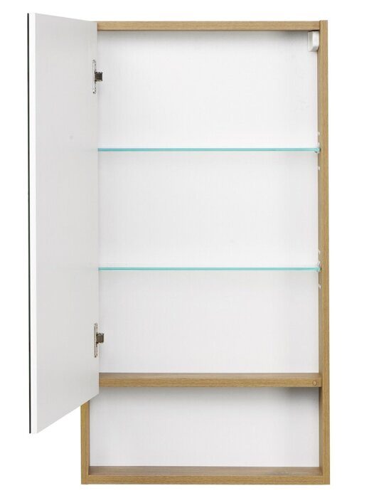 Сканди 45 см зеркальный шкаф подвесной белый/дуб рустикальный для ванной комнаты Aquaton