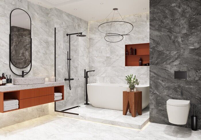 Slate Graphite Delacora керамогранит графитовый матовый 30х60см