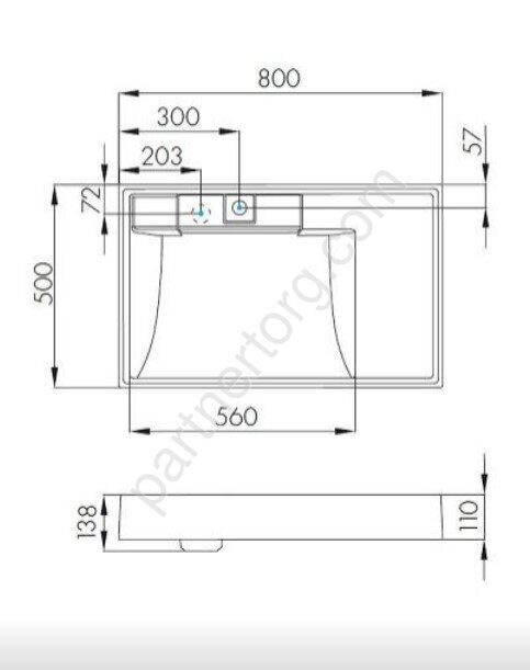 Рейн 80x50см раковина над стиральной машиной Aquaton 1A72113KRW010