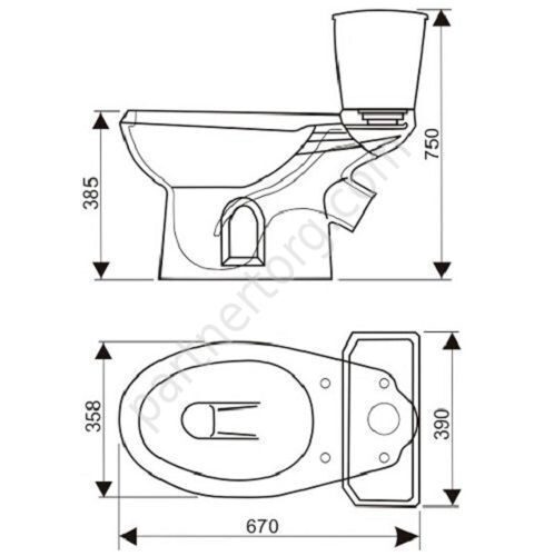 Элисса зеленый унитаз компакт напольный с сидением Оскольская керамика