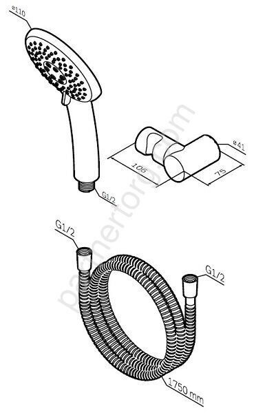 Like AM.PM душевой набор с ручным душем, F0118000