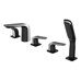 Rose R1312H смеситель для ванны на пять отверстий, черный/хром