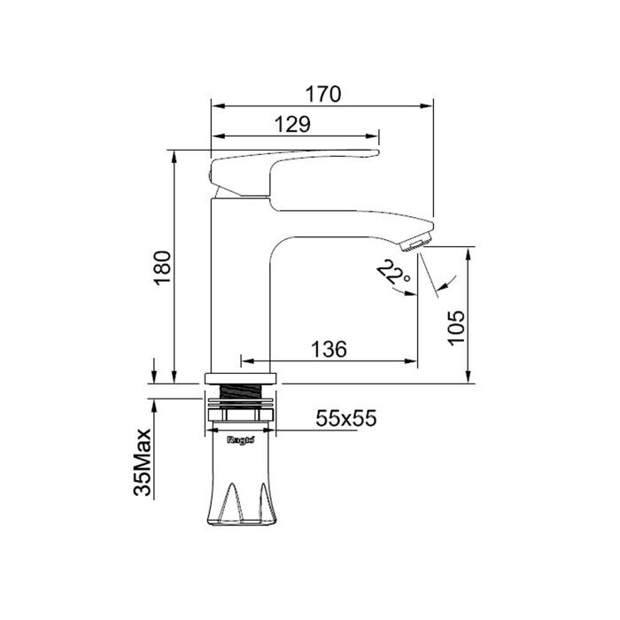 Raglo R01.10 смеситель для раковины хром