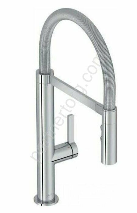 Spipale смеситель для кухни гибкий излив на магните, 2 режима кнопка-стоп E23310-CP