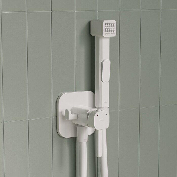 Axes Iddis белый смеситель скрытого монтажа с гигиеническим душем 004WTS0i08