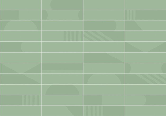 Rivera Mist Green Smile Tile керамическая плитка матовая 7.5x30см