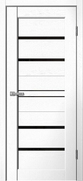 ST02 Skin Doors FlyDoors дверь межкомнатная Snow soft чёрное стекло