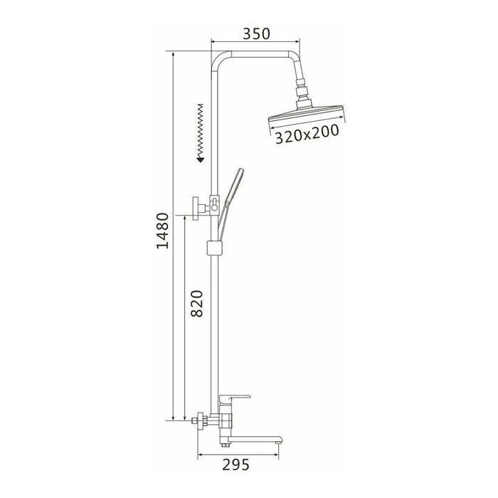 Rose R2136F Душевая система, хром/белый