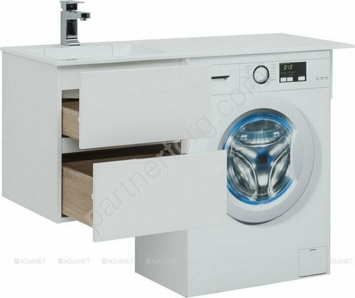 Алвита 48 белая тумба для ванной комнаты 2 ящика Aquanet