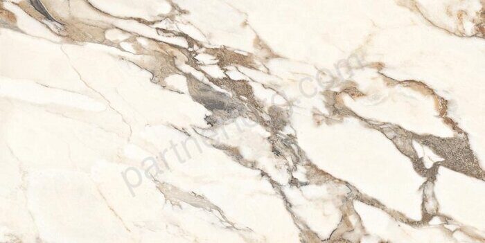 Calacatta Bronze белый полированный керамогранит 60х120см Laparet