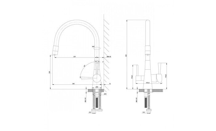 Comfort LM3075C-Gray, смеситель для кухни с подключением к фильтру питьевой воды, хром-серый Lemark