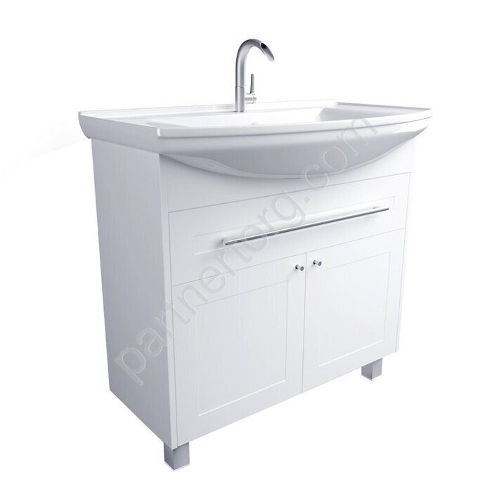 Lina Classic New 85Н тумба 1в.я., 2д напольная белая глянцевая