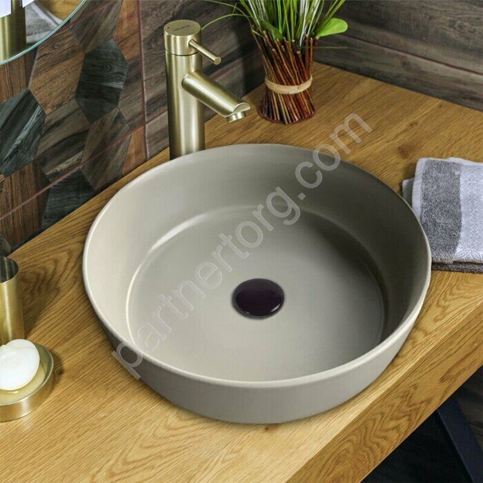 Azario свето-серая ультра тонкая раковина настольная 38,5х38,5х14 XML4003-2-U10