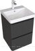 Эмбер 50 тумба черная матовая для ванной комнаты 2 ящика с раковиной-столешницей 50 cm (URBAN) Sanovit  Aquanet