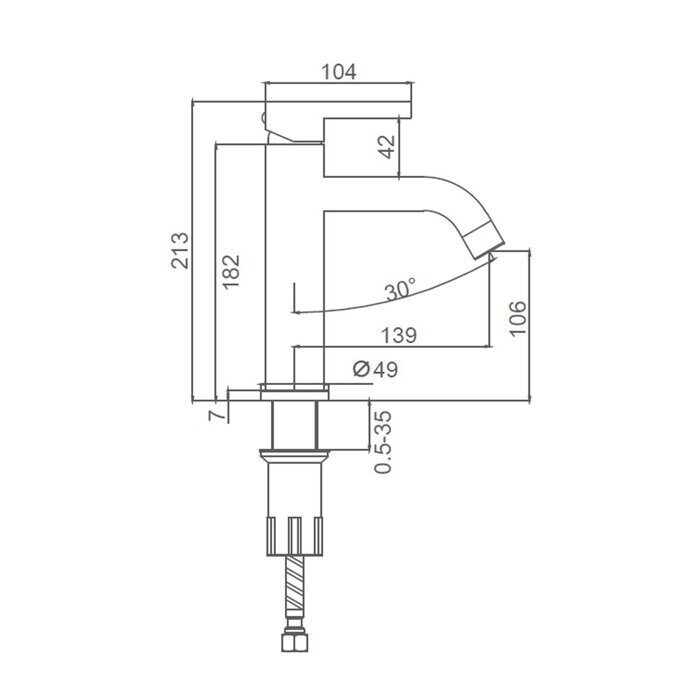 S221.10.09 Splenka Смеситель для умывальника, графит
