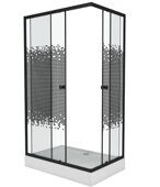 Niagara Eco NG-018-14Q Black, душевое ограждение, дверь раздвижная, 100х80х195 см, тонированное стекло 4 мм, профиль черный