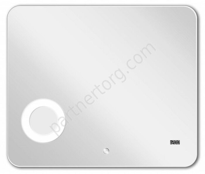 Зеркало Элио 80 подсветка, часы, увеличительное зеркало Акватон