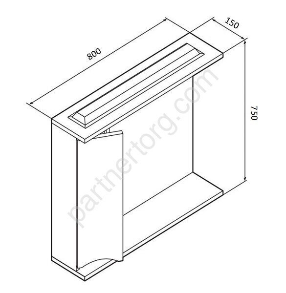 Like AM.PM зеркальный шкаф с подсветкой 80 см левый M80MPL0801WG
