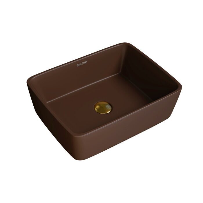 Grossman GR-3016BRM накладная раковина коричневая матовая