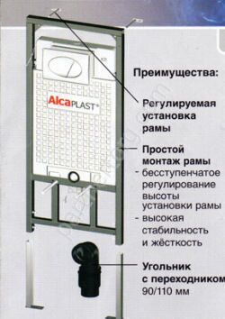 Инсталляция для подвесного унитаза А101 AlcaPlast